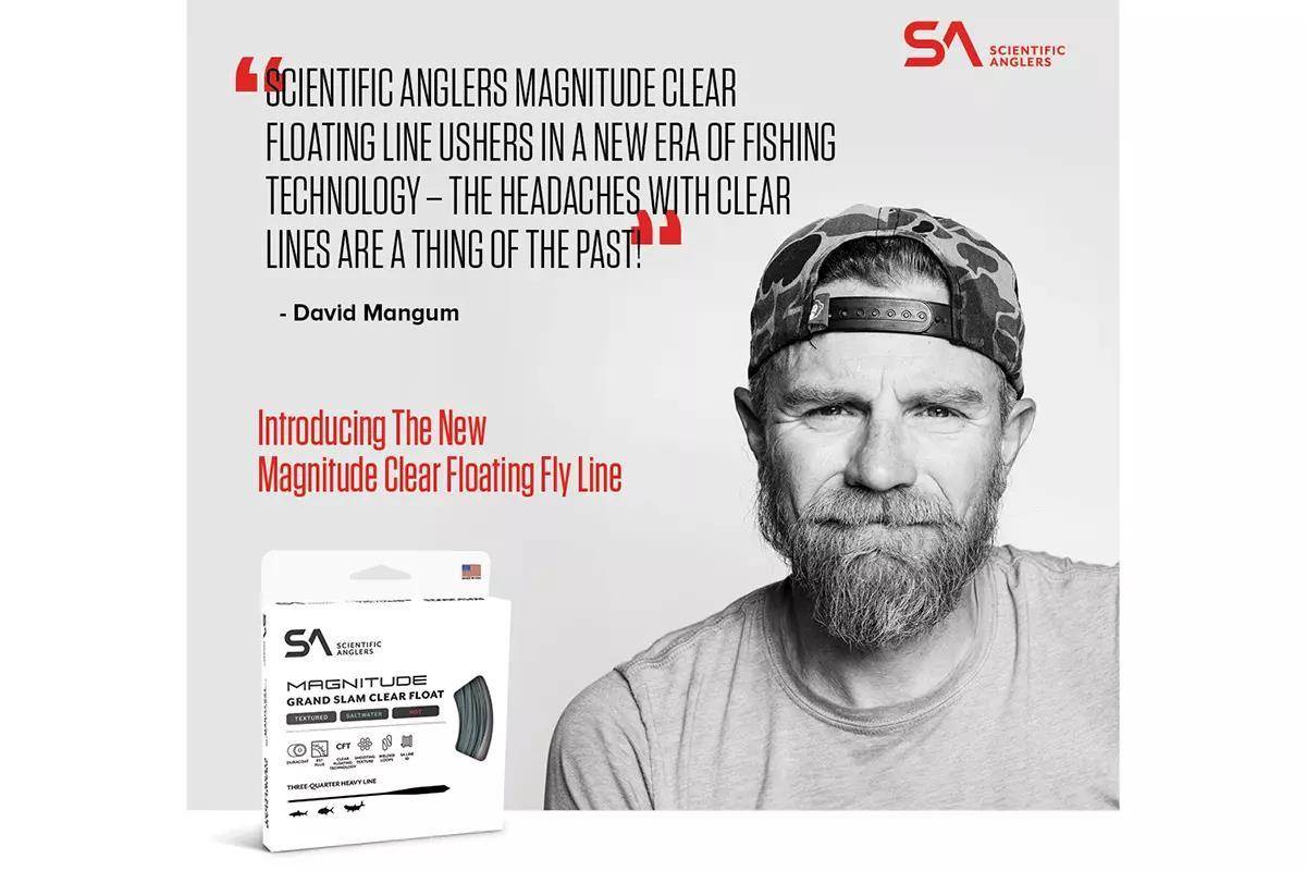 A graphic of fly-fishing guide touting Scientific Angler's Magnitude fly lines.