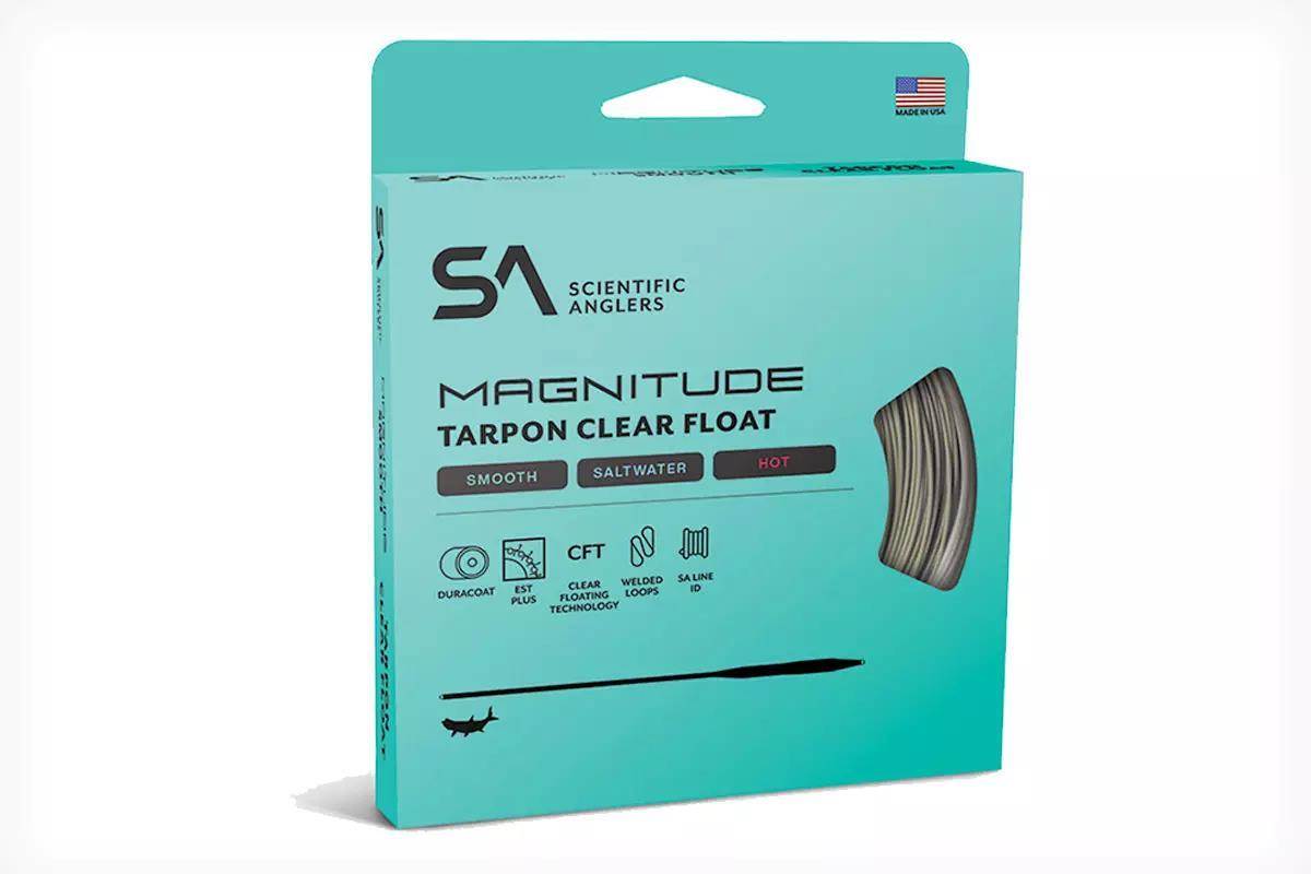 Studio photo of Scientific Anglers Scientific Anglers&rsquo; new Magnitude Smooth Tarpon Full Clear Fly Line box.