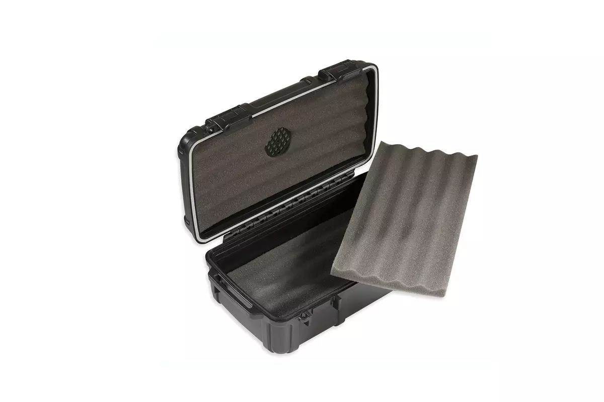 A black waterproof cigar case