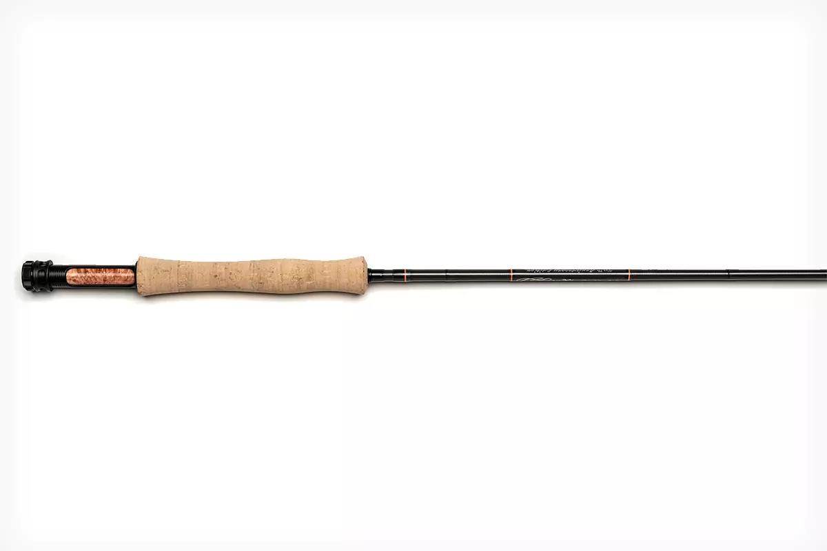 Studio photo of the butt section of a fly rod.